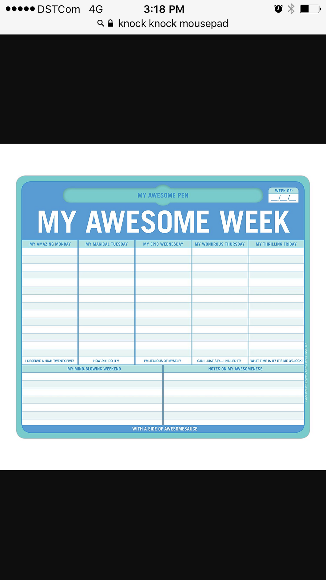 Pen mousepad - my awesome week