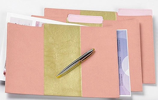 Leatherette folder set - blush/gold
