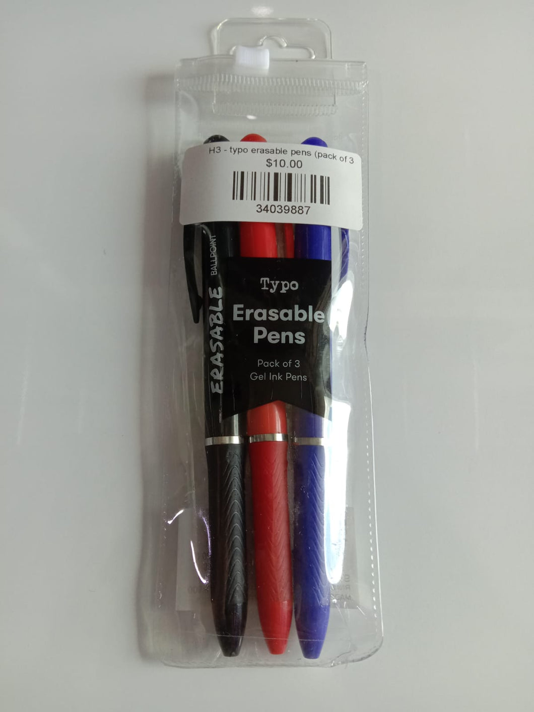 H3 - typo erasable pens (pack of 3)