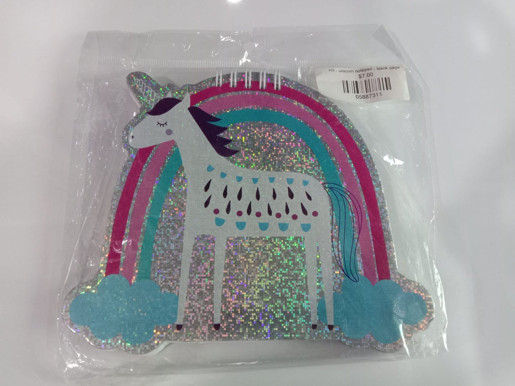 H3 - unicorn notepad ( blank page )