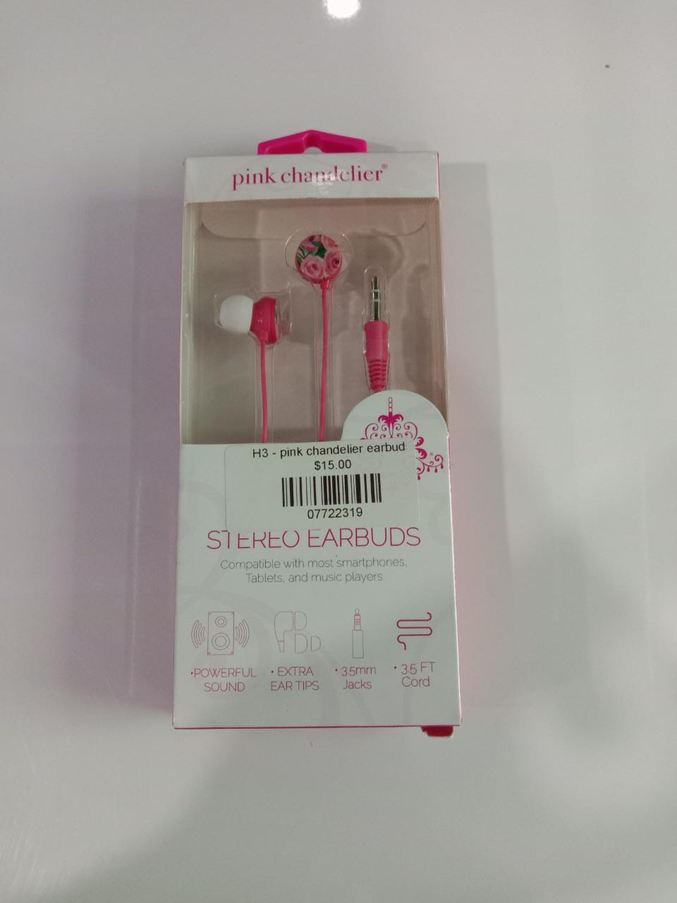 H3 - pink chandelier earbuds