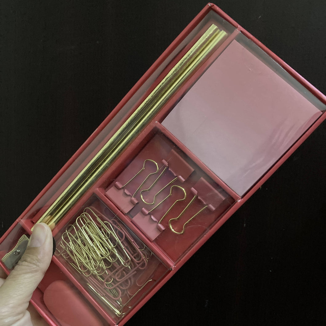 TS-red gold desk stationery set